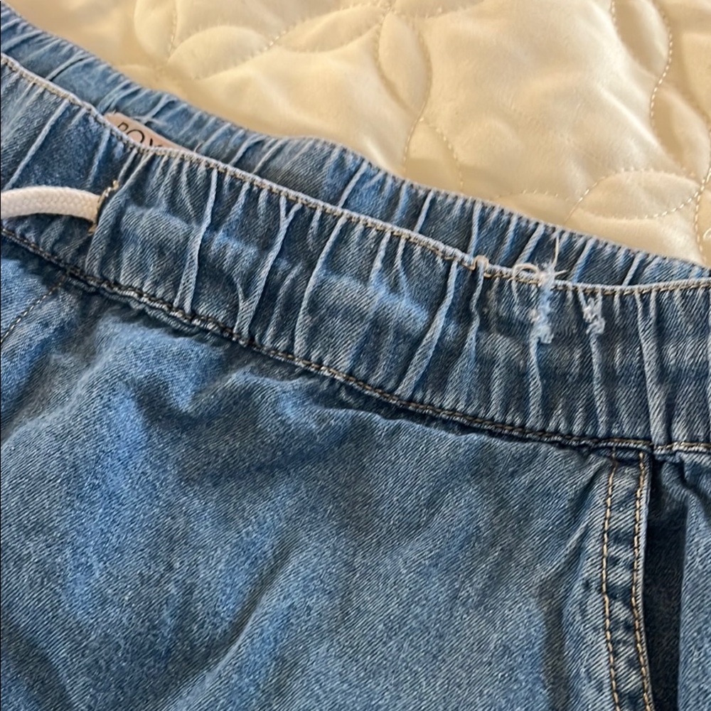 Roxy Women's Blue Denim Drawstring Shorts - Picture 4 of 7